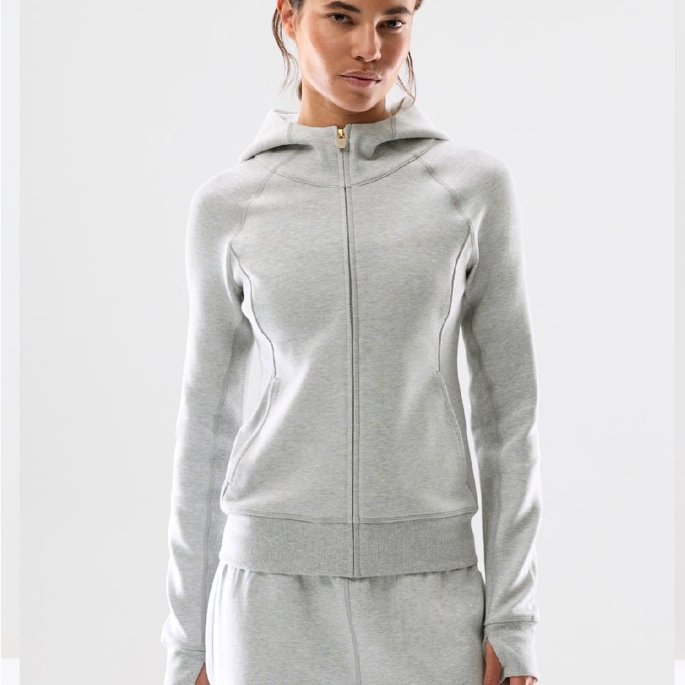 Women's Light Gray Zip-Up Hoodie